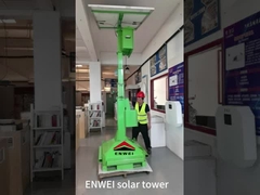 เสา CCTV โซลาร์เซลล์แบบพกพาสำหรับรักษาความปลอดภัยบนท้องถนน หอคอยสำหรับจัดการจราจร