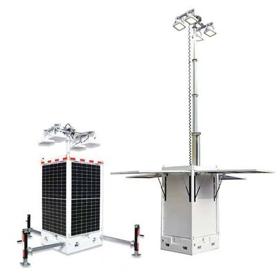 ทรงลูกบาศก์ มือถือ กล้องวงจรปิด หน่วย โซลาร์ ไลท์ ทาวเวอร์ พร้อม 4*50W LED 4*300W แพนล์โซลาร์