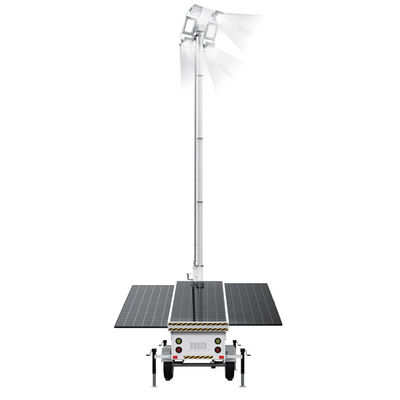 หอไฟแสงอาทิตย์พกพา พร้อมหลอดไฟ LED 400W แพเนลแสงอาทิตย์ 3*460W สําหรับแสงเหมือง