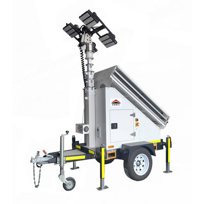 โมบายล์ โซลาร์ เทรลเลอร์ โซลาร์ ไลท์ ทาวเวอร์ พร้อมแพนลโซลาร์ 3*400W ไฟ LED 4*150W