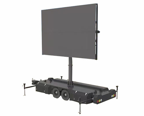 โทรศัพท์มือถือ โซลาร์ สีเต็ม LED Screen Display ไฮดรอลิก Lifting และลง Trailer สําหรับการแสดงโฆษณา