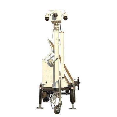 ติดตามนอกเครือข่าย พลังงานแสงอาทิตย์ การตรวจสอบความปลอดภัย 5G 4G WIFI CCTV Camera Trailer สําหรับการตรวจสอบที่จอดรถ