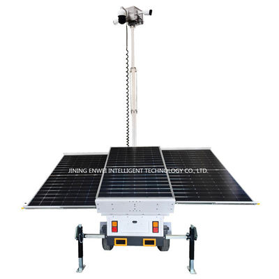 รถบรรทุกพลังงานแสงอาทิตย์ รถบรรทุกกล้องวงจรปิด CCTV พร้อมแผ่นแสงอาทิตย์ 3*400W เพื่อความปลอดภัยของประชาชน