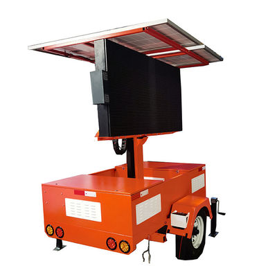 แผ่นพลังงานแสงอาทิตย์ ระบบพลังงาน LED Screen Display Trailer 4G 5G WIFI สําหรับสถานที่ก่อสร้าง