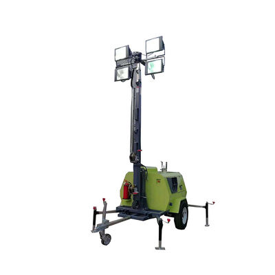 ง่ายในการใช้งาน 9 เมตร สูง mast ไดเซล Generator แสง trailer สําหรับการติดตามโกดัง
