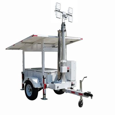 ความเคลื่อนไหวที่แข็งแกร่ง พกพาแสงอาทิตย์ LED Light Trailer สําหรับแสงเหมือง