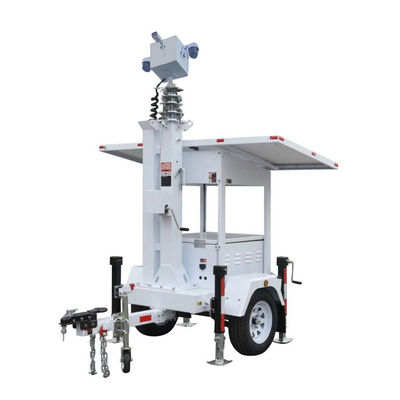คล้องวงจรปิดแสงอาทิตย์ 24 / 7 รถยนต์พร้อมกับ 6 เมตรไฟฟ้า Mast สําหรับสถานที่ก่อสร้างการติดตาม
