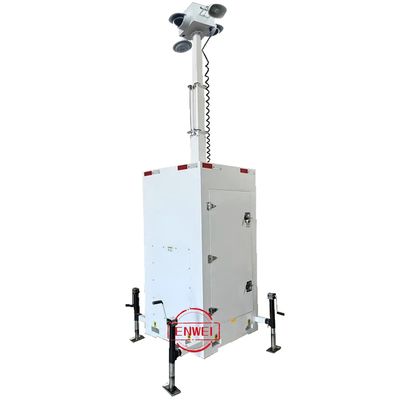 หอคอยเฝ้าระวังแบบพกพา วางกิจการรวดเร็ว หอคอย Cctv สําหรับสถานที่ก่อสร้างกลางแจ้ง
