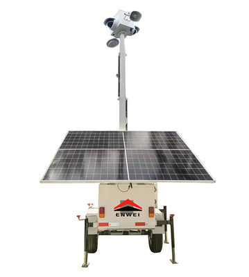 อิสระในด้านพลังงาน กล้องพลังงานแสงอาทิตย์ Cctv Trailer สําหรับการติดตามสวนอุตสาหกรรม