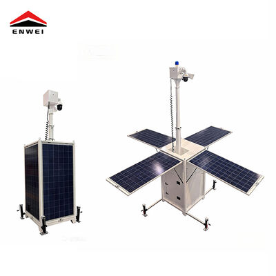 มือถือ CCTV Tower การจัดจําหน่ายเร็ว Solar Cctv Tower ด้วยแผ่นพลังแสงอาทิตย์ 350W สําหรับการเฝ้าระวังสถานที่ก่อสร้าง