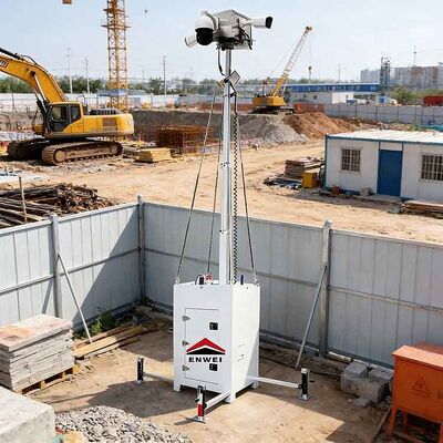 ทาวเวอร์การเฝ้าระวังแบบพกพาในมุมมองกว้าง ทาวเวอร์โทรทัศน์มือถือสําหรับการติดตามงานก่อสร้าง