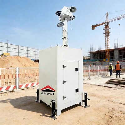 หอคอยเฝ้าระวัง CCTV มือถือกลางแจ้งที่มีเครือข่ายไร้สายเพื่อความปลอดภัยชั่วคราว