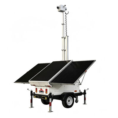 แพเนลพลังแสงอาทิตย์ CCTV Trailer รถยนต์ติดตามมือถือ รถยนต์ติดตามทางไกล 4G สําหรับที่จอดรถ